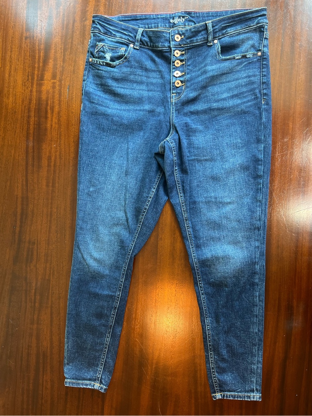 Maurices Edgely High-Rise Dark Blue Women's Button-Fly Jeans